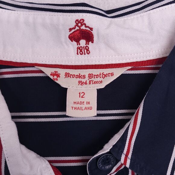 Brooks Brothers Casual Striped Long Sleeve Button Up Shirt Mens Size 12 Blue - Picture 3 of 10